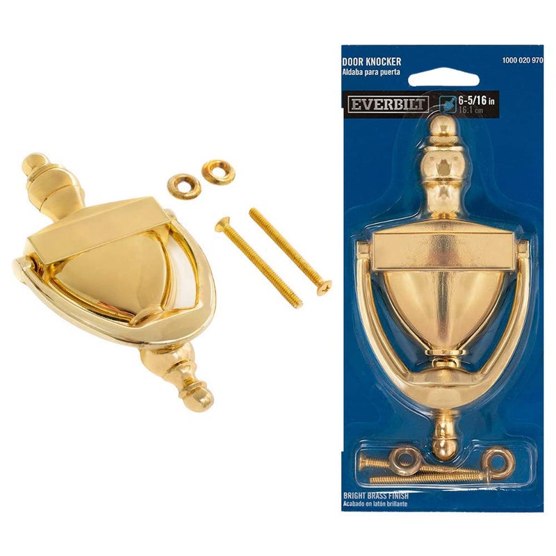 Everbilt 6-5/16 Inches Bright Brass Door Knocker - Image 1